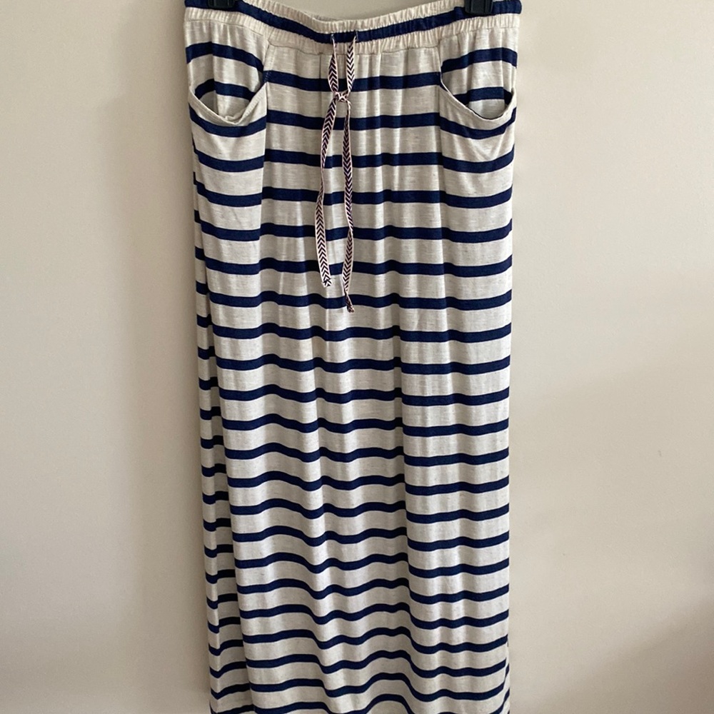 MAXI SKIRT SLIT_NAVY